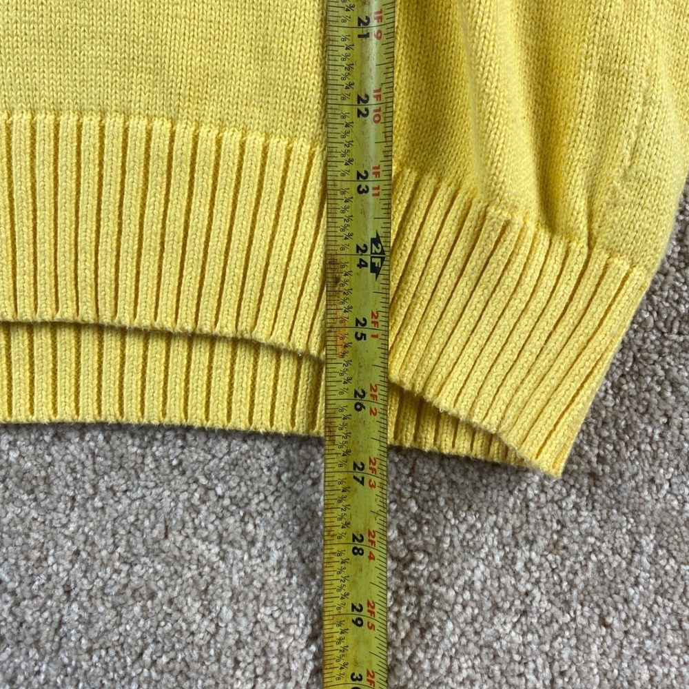 Polo Ralph Lauren Mens Yellow Cotton Knit Button Mock Neck Jumper Sweater - Picture 6 of 8